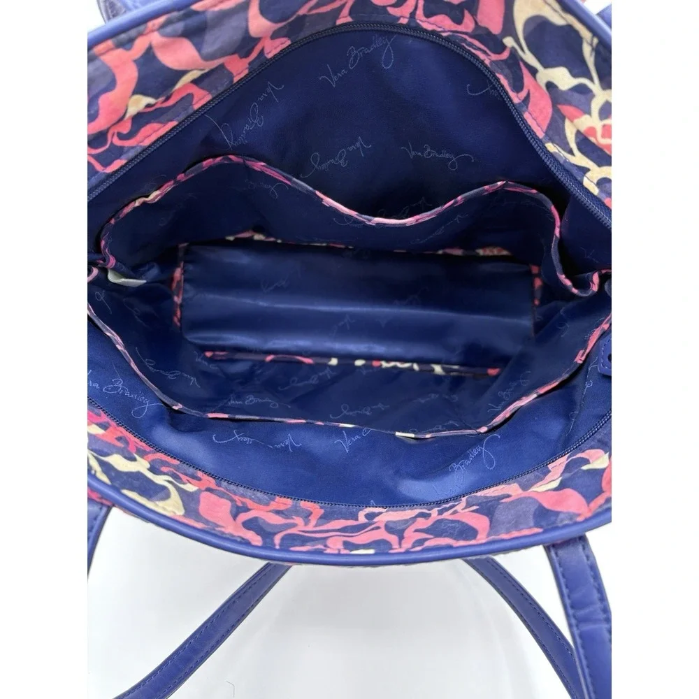 Vera Bradley Pink Purple Large Purse Tote Bag Some Fading And Wear